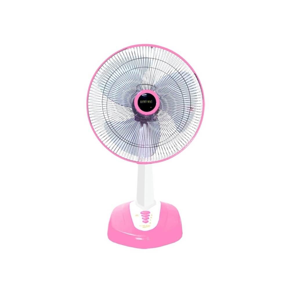 พัดลมตั้งโต๊ะ 18 นิ้ว LUCKY MISU LM168 สีชมพู